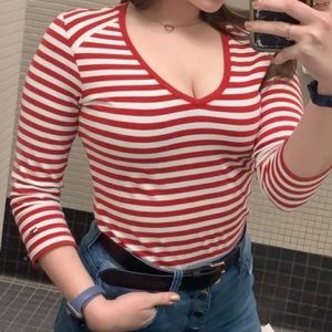 Tommy Hilfiger striped red and white shirt